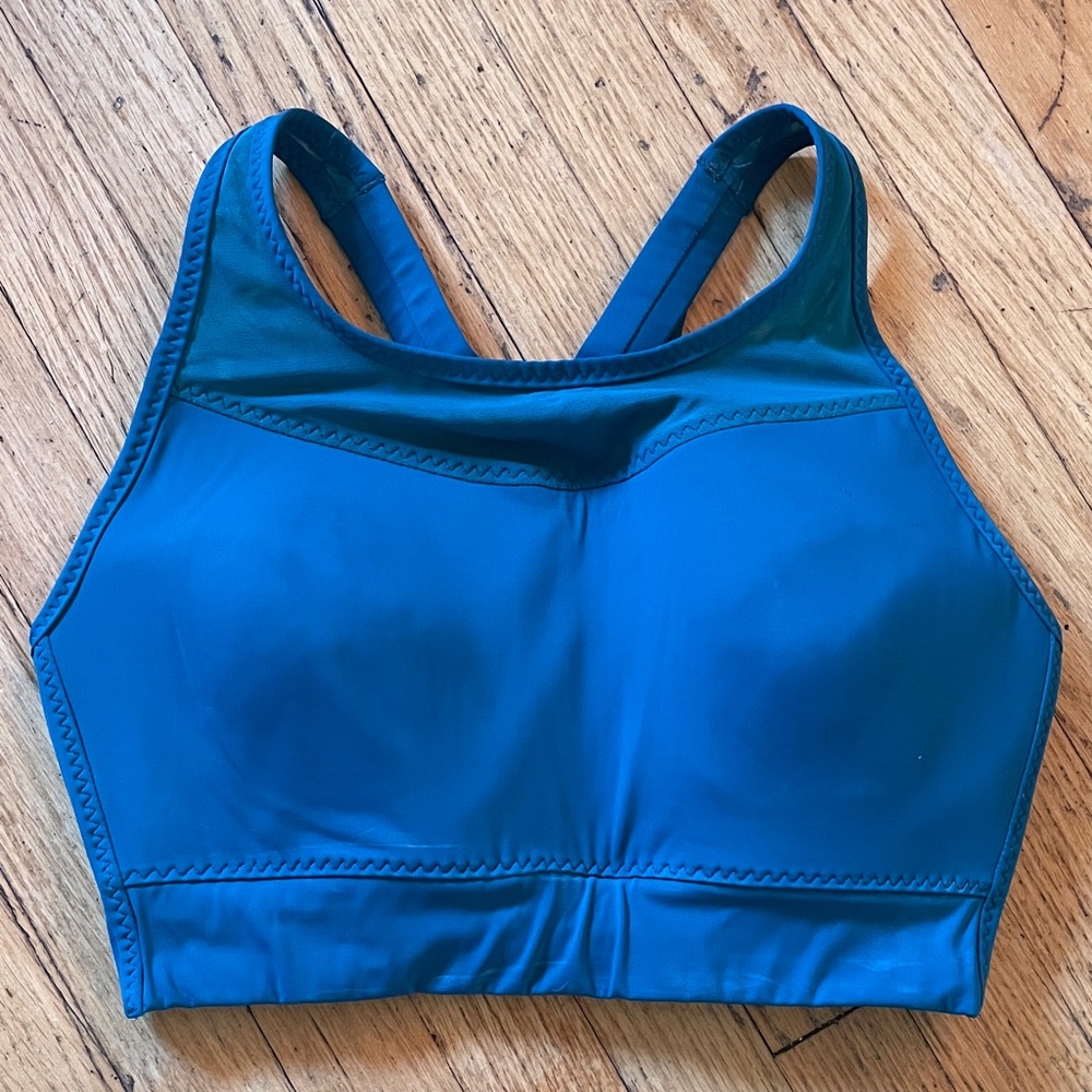 Athleta high neck Sports Bra teal